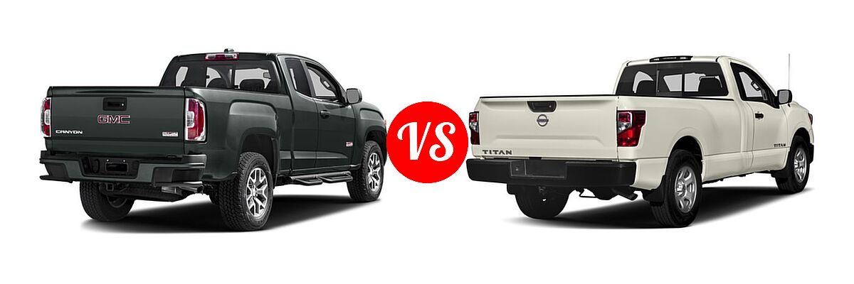 2017 GMC Canyon Pickup 2WD SLE / 2WD SLT vs. 2017 Nissan Titan Pickup S / SV - Rear Right Comparison