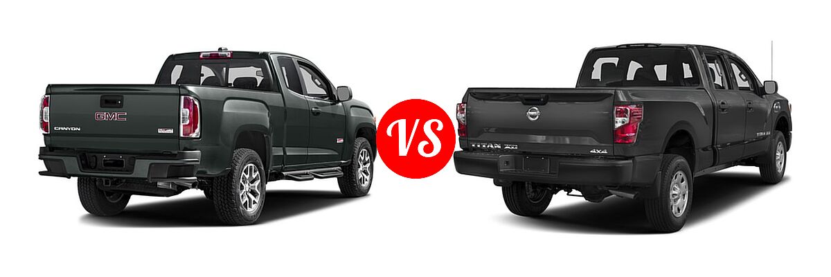 2017 GMC Canyon Pickup 2WD SLE / 2WD SLT vs. 2017 Nissan Titan XD Pickup S - Rear Right Comparison