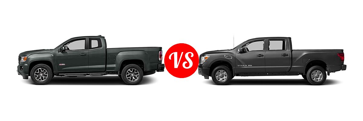 2017 GMC Canyon Pickup 2WD SLE / 2WD SLT vs. 2017 Nissan Titan XD Pickup S - Side Comparison