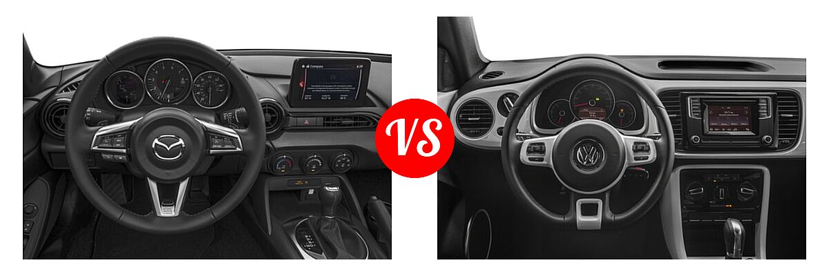 2019 Mazda MX-5 Miata Convertible Sport vs. 2019 Volkswagen Beetle Convertible Convertible Final Edition SE / Final Edition SEL / S / SE - Dashboard Comparison
