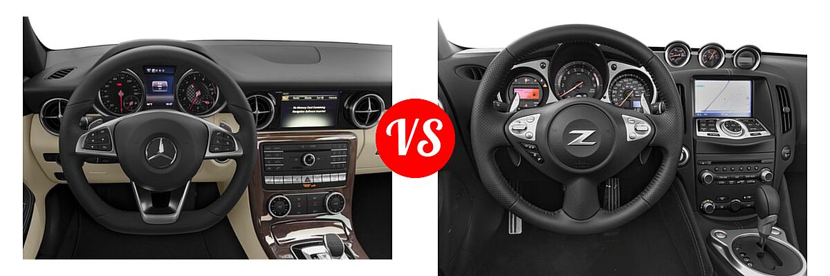 2019 Mercedes-Benz SLC-Class Convertible SLC 300 vs. 2019 Nissan 370Z Convertible Auto - Dashboard Comparison
