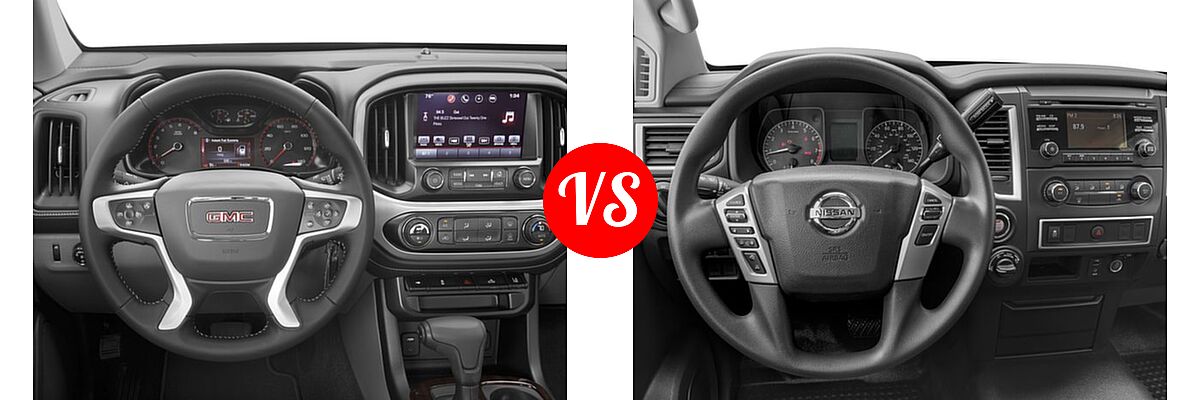 2017 GMC Canyon Pickup 2WD SLE vs. 2017 Nissan Titan XD Pickup S - Dashboard Comparison