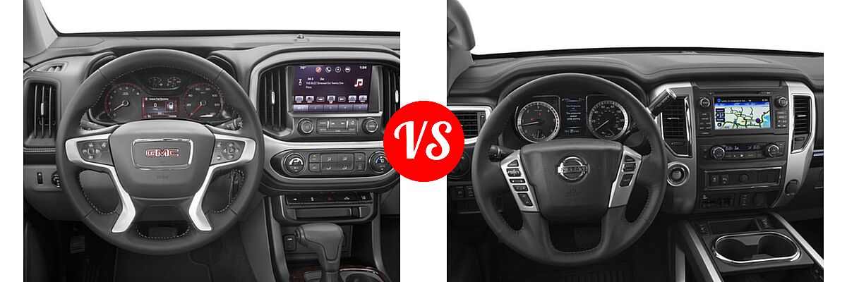 2017 GMC Canyon Pickup 2WD SLE vs. 2017 Nissan Titan XD Pickup SV - Dashboard Comparison