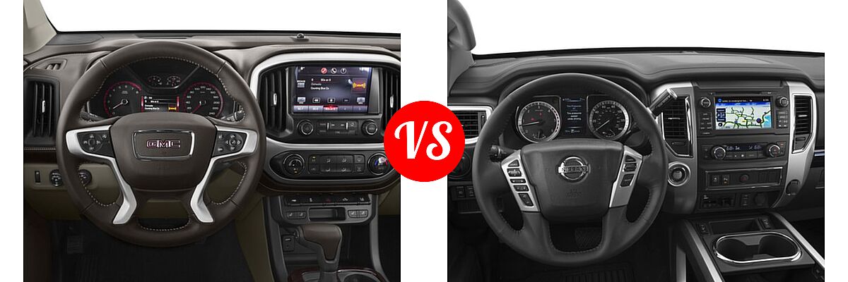 2017 GMC Canyon Pickup 2WD SLT vs. 2017 Nissan Titan XD Pickup SV - Dashboard Comparison