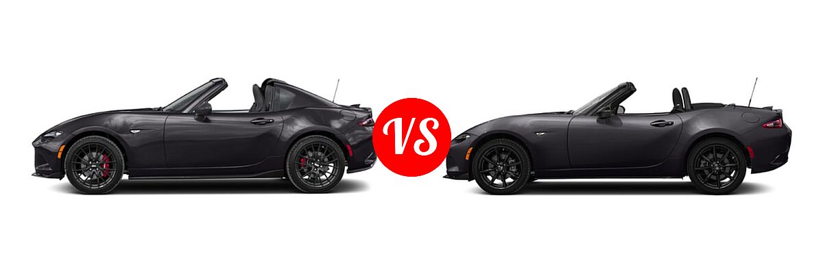 2019 Mazda MX-5 Miata RF Convertible Club vs. 2019 Mazda MX-5 Miata Convertible Club - Side Comparison