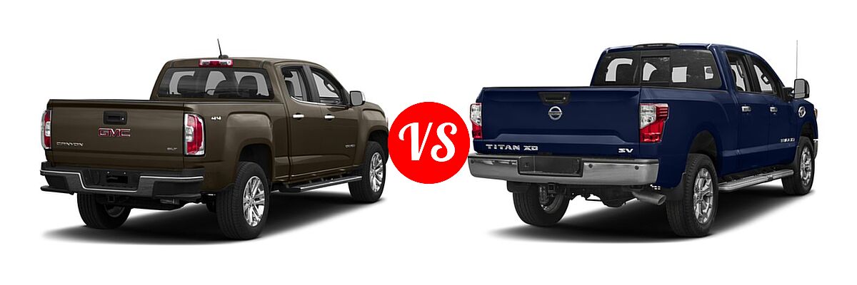 2017 GMC Canyon Pickup 2WD SLT vs. 2017 Nissan Titan XD Pickup SV - Rear Right Comparison