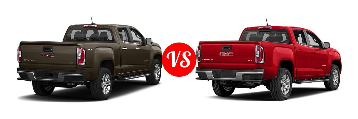 2017 GMC Canyon Pickup 2WD SLT vs. 2017 GMC Canyon Pickup 2WD SLE - Rear Right Comparison