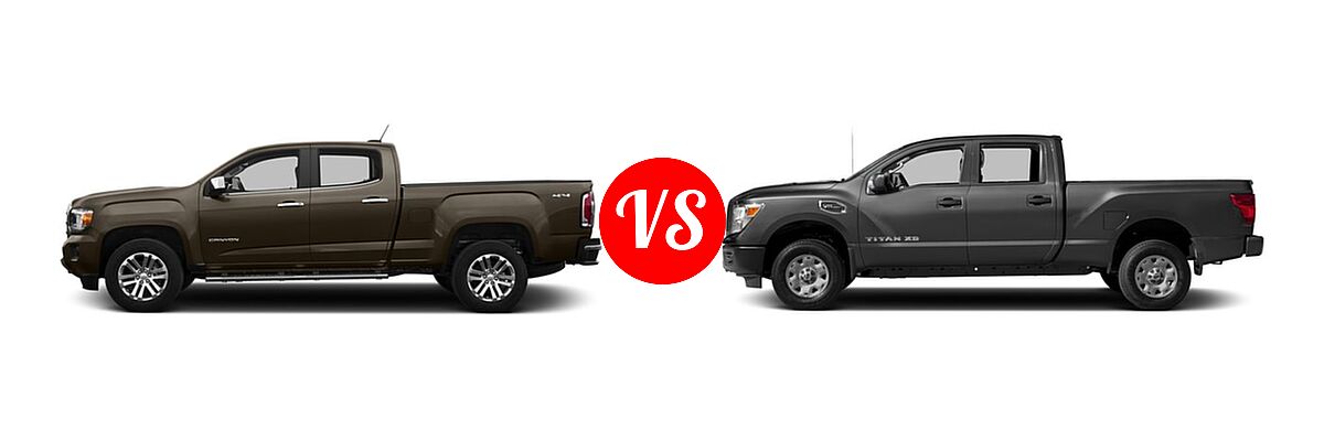 2017 GMC Canyon Pickup 2WD SLT vs. 2017 Nissan Titan XD Pickup S - Side Comparison