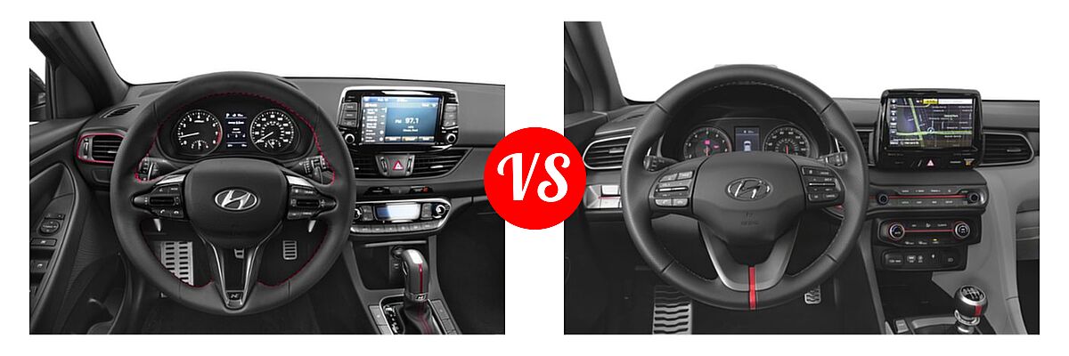 2019 Hyundai Elantra GT Hatchback N Line vs. 2019 Hyundai Veloster Hatchback Turbo / Turbo R-Spec / Turbo Ultimate - Dashboard Comparison