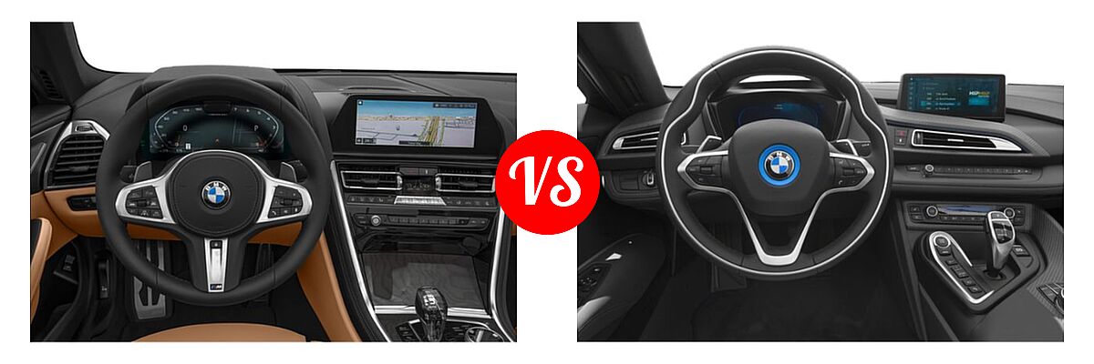 2019 BMW 8 Series Convertible M850i xDrive vs. 2019 BMW i8 Convertible PHEV Roadster - Dashboard Comparison