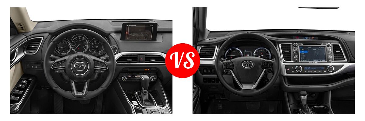 2019 Mazda CX-9 SUV Touring vs. 2019 Toyota Highlander SUV Limited / Limited Platinum - Dashboard Comparison