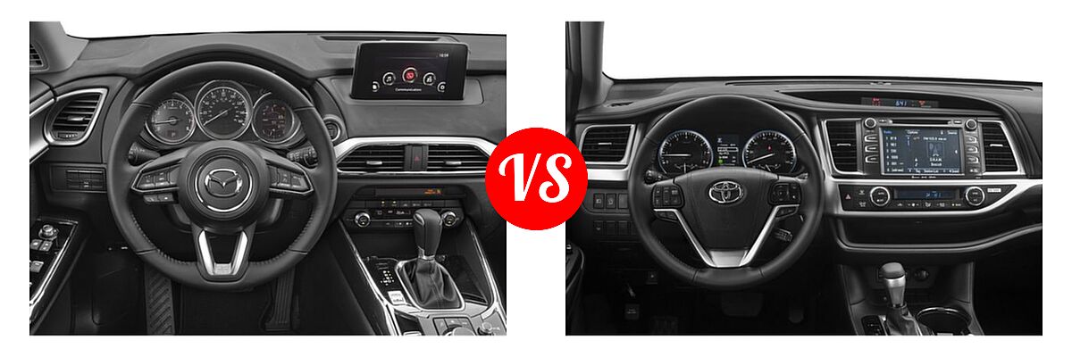 2019 Mazda CX-9 SUV Sport vs. 2019 Toyota Highlander SUV SE - Dashboard Comparison