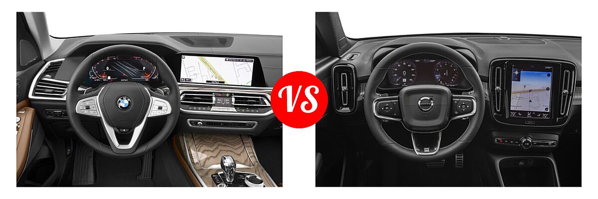 2019 BMW X7 SUV xDrive40i / xDrive50i vs. 2019 Volvo XC40 SUV R-Design - Dashboard Comparison