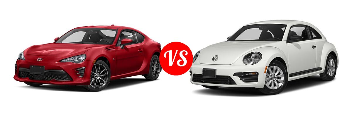 2019 Toyota 86 Coupe Auto (Natl) / GT / Manual (Natl) / TRD SE vs. 2019 Volkswagen Beetle Coupe Final Edition SE / S / SE - Front Left Comparison