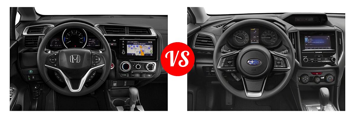2019 Honda Fit Hatchback EX-L vs. 2019 Subaru Impreza Hatchback 2.0i 5-door CVT / 2.0i 5-door Manual / Premium - Dashboard Comparison