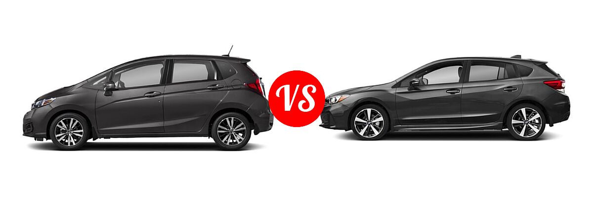 2019 Honda Fit Hatchback EX-L vs. 2019 Subaru Impreza Hatchback Sport - Side Comparison