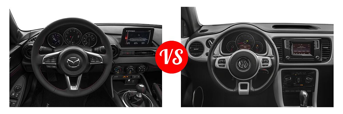 2019 Mazda MX-5 Miata Convertible Club vs. 2019 Volkswagen Beetle Convertible Convertible Final Edition SE / Final Edition SEL / S / SE - Dashboard Comparison