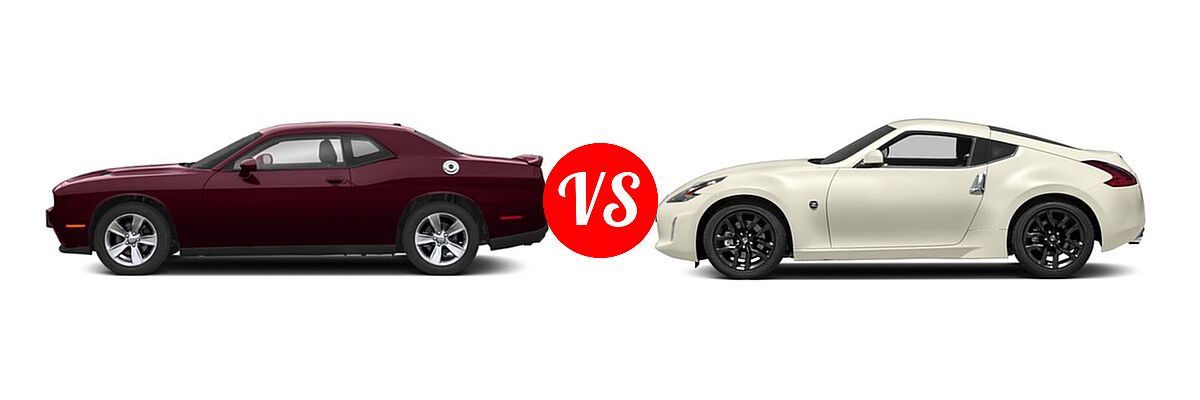 2019 Dodge Challenger Coupe GT / SXT vs. 2019 Nissan 370Z Coupe Auto / Manual / Sport / Sport Touring - Side Comparison