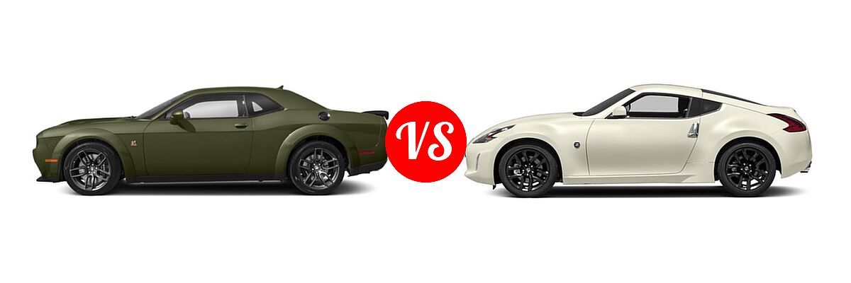 2019 Dodge Challenger Coupe R/T Scat Pack vs. 2019 Nissan 370Z Coupe Auto / Manual / Sport / Sport Touring - Side Comparison