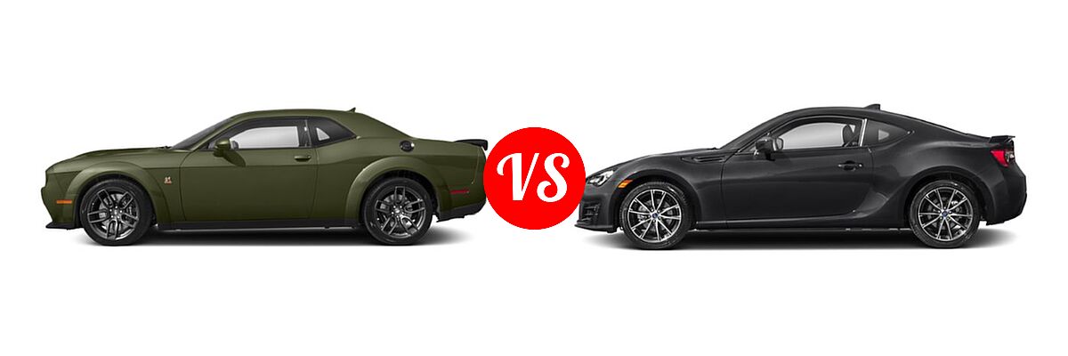 2019 Dodge Challenger Coupe R/T Scat Pack vs. 2019 Subaru BRZ Coupe Limited / Premium / Series.Gray - Side Comparison