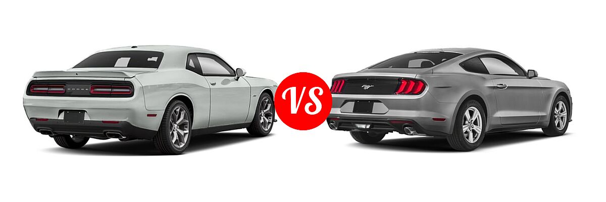 2019 Dodge Challenger Coupe R/T vs. 2019 Ford Mustang Coupe EcoBoost / EcoBoost Premium / GT / GT Premium - Rear Right Comparison