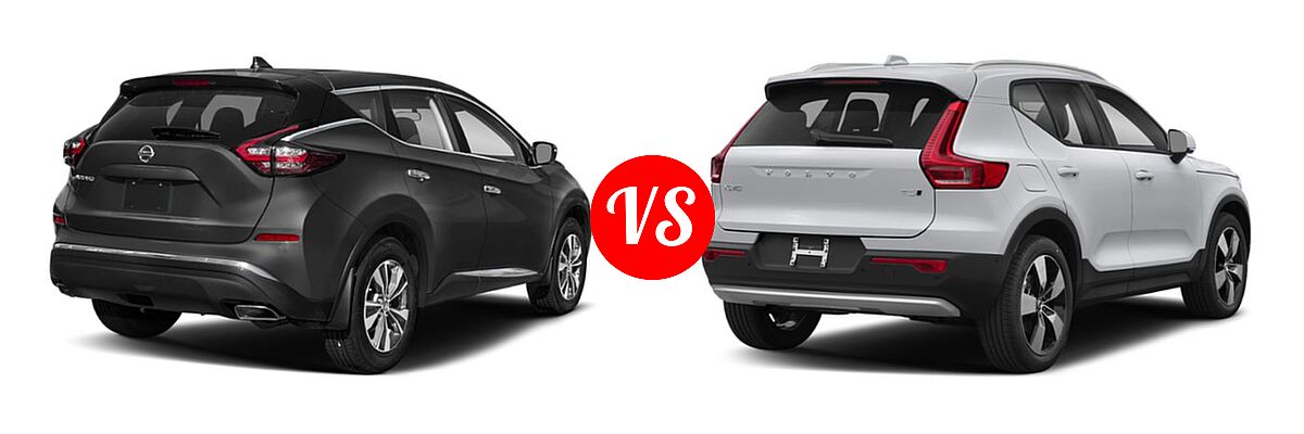 2019 Nissan Murano SUV Platinum / S / SL / SV vs. 2019 Volvo XC40 SUV Momentum / R-Design - Rear Right Comparison
