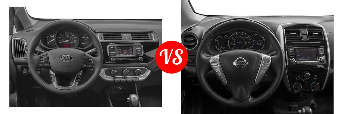 2017 Kia Rio Hatchback EX / LX / SX vs. 2017 Nissan Versa Note Hatchback S Plus / SV - Dashboard Comparison