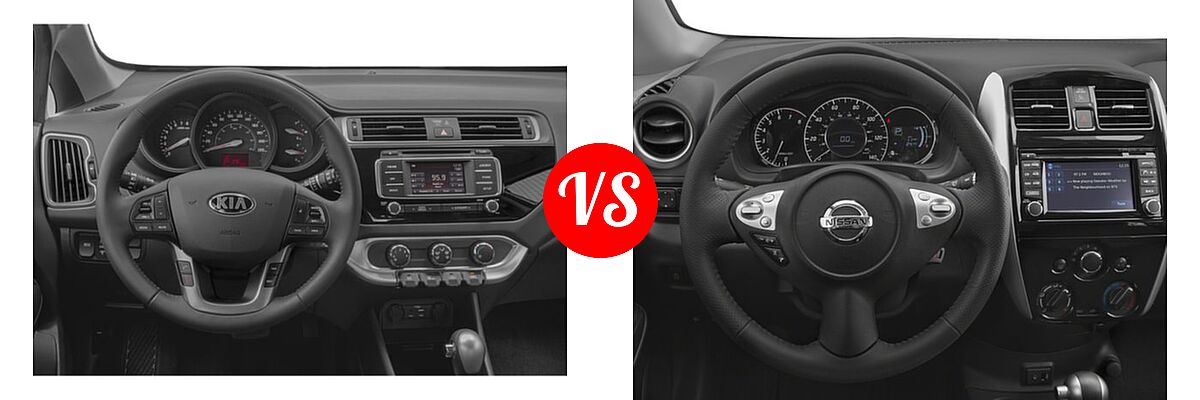 2017 Kia Rio Hatchback EX / LX / SX vs. 2017 Nissan Versa Note Hatchback SR - Dashboard Comparison
