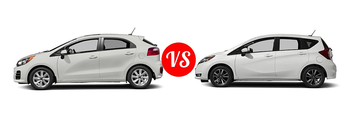 2017 Kia Rio Hatchback EX / LX / SX vs. 2017 Nissan Versa Note Hatchback SL - Side Comparison