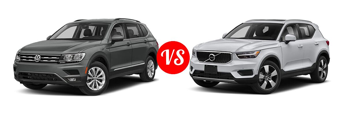 2019 Volkswagen Tiguan SUV S / SE / SEL / SEL Premium vs. 2019 Volvo XC40 SUV Momentum / R-Design - Front Left Comparison