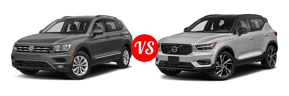 2019 Volkswagen Tiguan SUV S / SE / SEL / SEL Premium vs. 2019 Volvo XC40 SUV R-Design - Front Left Comparison