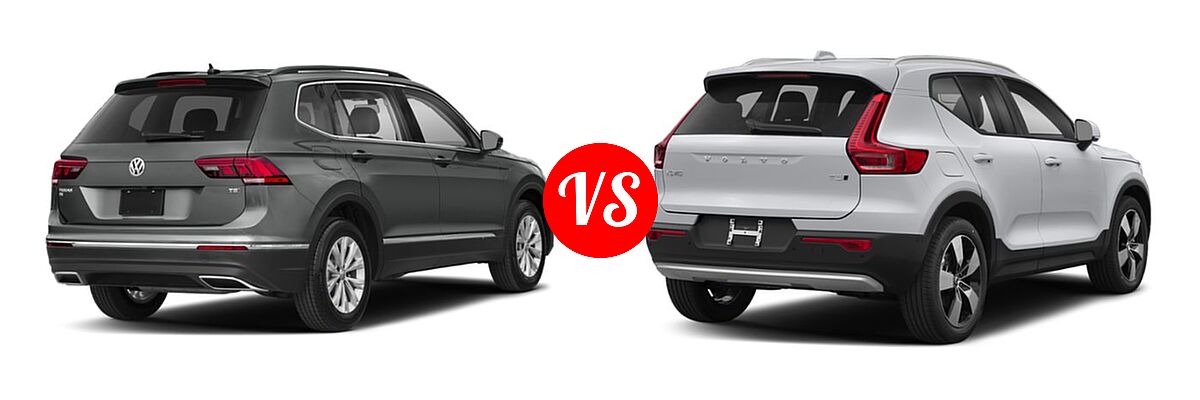 2019 Volkswagen Tiguan SUV S / SE / SEL / SEL Premium vs. 2019 Volvo XC40 SUV Momentum / R-Design - Rear Right Comparison