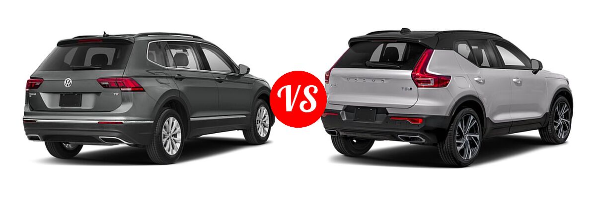 2019 Volkswagen Tiguan SUV S / SE / SEL / SEL Premium vs. 2019 Volvo XC40 SUV R-Design - Rear Right Comparison