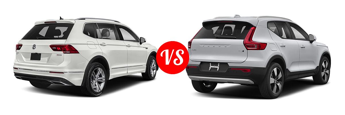 2019 Volkswagen Tiguan SUV SEL Premium R-Line / SEL R-Line / SEL R-Line Black vs. 2019 Volvo XC40 SUV Momentum / R-Design - Rear Right Comparison