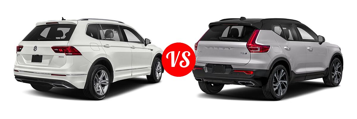2019 Volkswagen Tiguan SUV SEL Premium R-Line / SEL R-Line / SEL R-Line Black vs. 2019 Volvo XC40 SUV R-Design - Rear Right Comparison