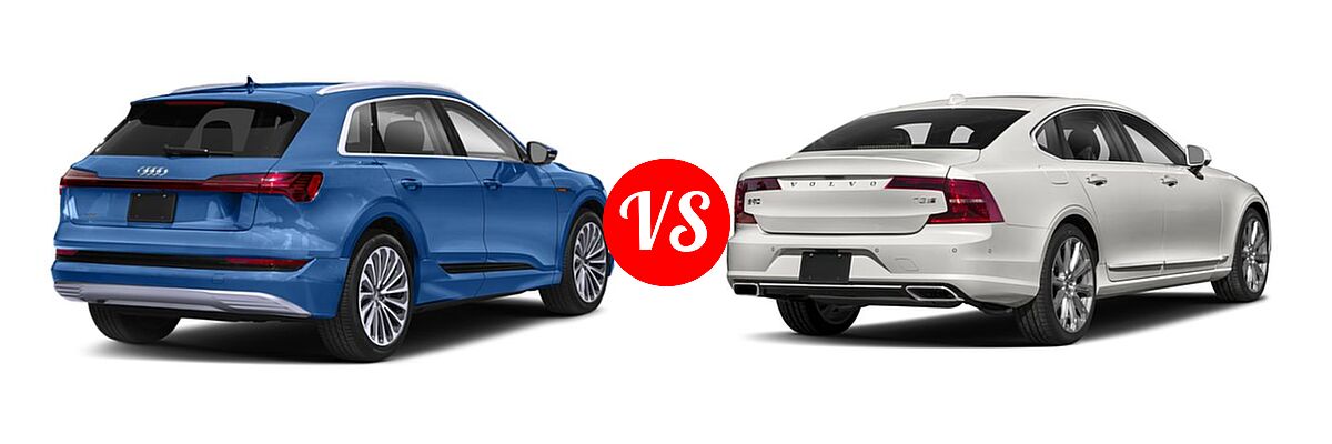 2019 Audi e-tron SUV Electric Premium Plus / Prestige vs. 2018 Volvo S90 Sedan Hybrid Inscription / Momentum - Rear Right Comparison