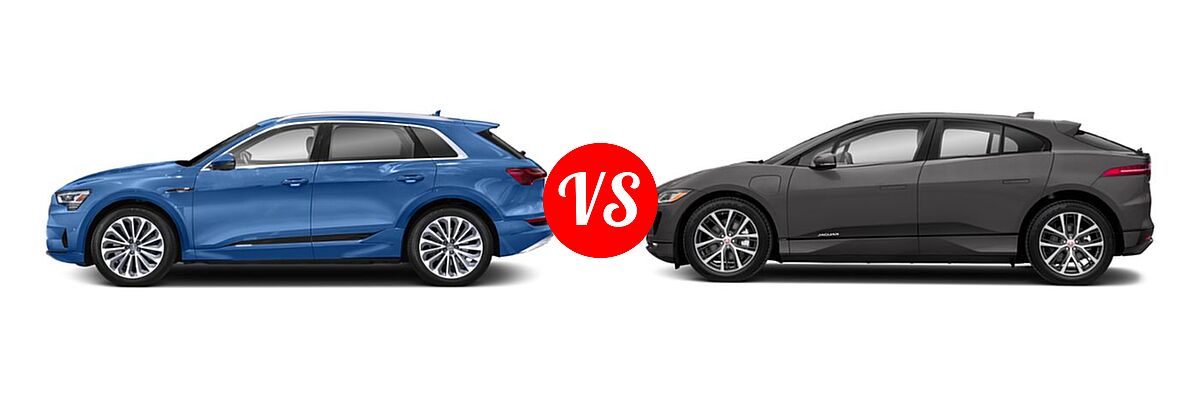 2019 Audi e-tron SUV Electric Premium Plus / Prestige vs. 2019 Jaguar I-PACE SUV Electric First Edition / HSE / S / SE - Side Comparison