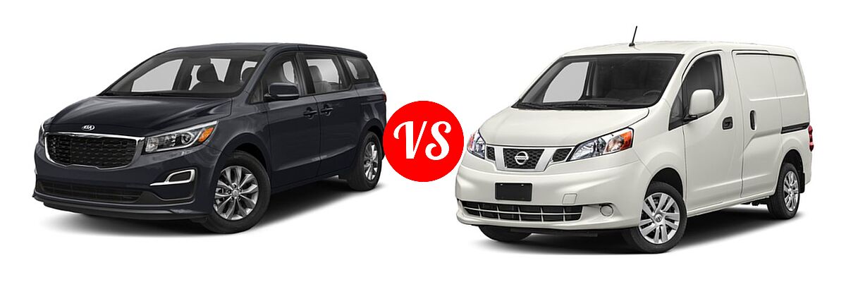 2019 Kia Sedona Minivan L / LX vs. 2019 Nissan NV200 Minivan S / SV - Front Left Comparison