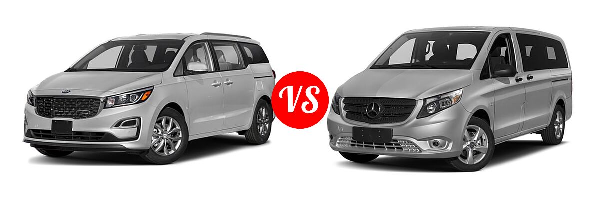 2019 Kia Sedona Minivan EX vs. 2018 Mercedes-Benz Metris Minivan Worker - Front Left Comparison