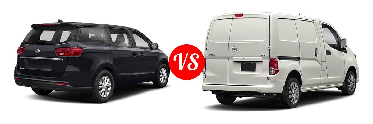 2019 Kia Sedona Minivan L / LX vs. 2019 Nissan NV200 Minivan S / SV - Rear Right Comparison