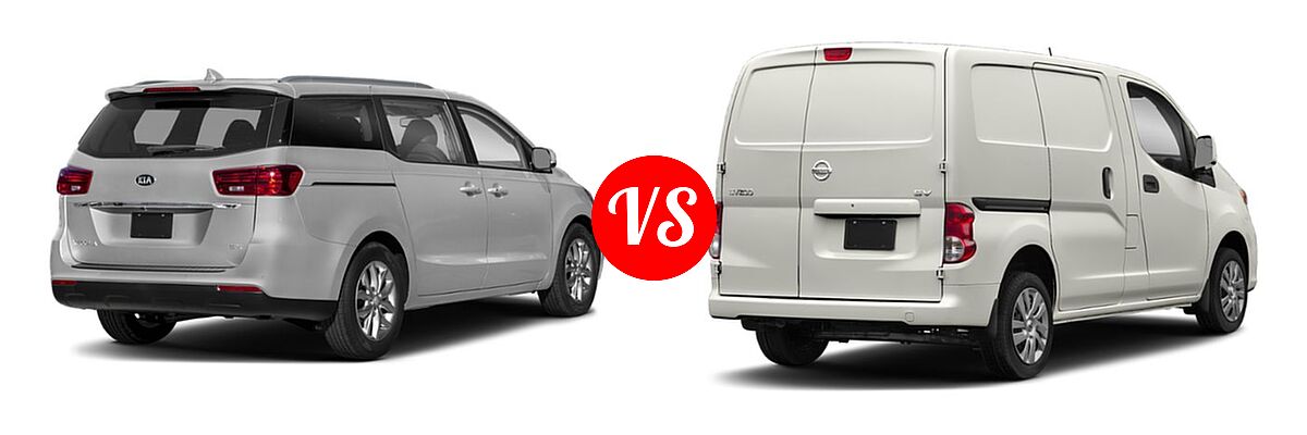 2019 Kia Sedona Minivan EX vs. 2019 Nissan NV200 Minivan S / SV - Rear Right Comparison