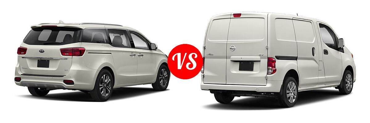 2019 Kia Sedona Minivan SX vs. 2019 Nissan NV200 Minivan S / SV - Rear Right Comparison