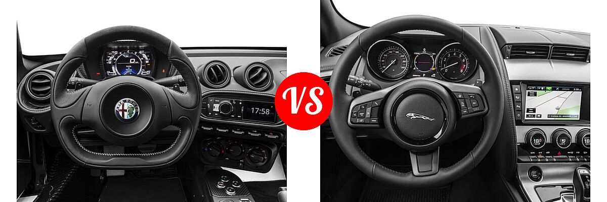 2016 Alfa Romeo 4C Coupe 2dr Cpe vs. 2016 Jaguar F-TYPE Coupe 2dr Cpe Auto RWD - Dashboard Comparison