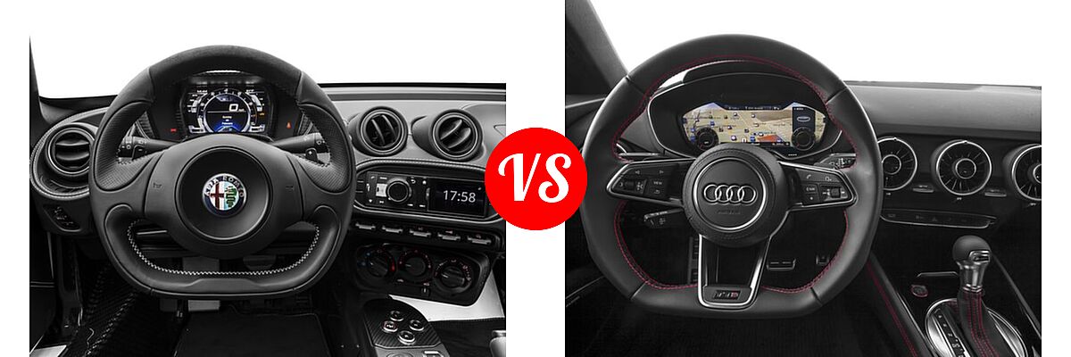 2016 Alfa Romeo 4C Coupe 2dr Cpe vs. 2016 Audi TTS Coupe 2.0T - Dashboard Comparison