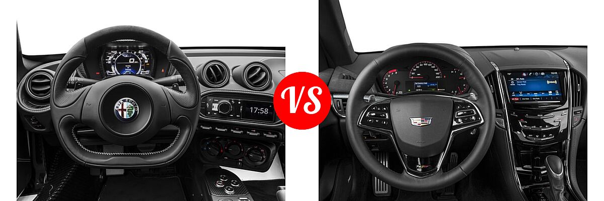 2016 Alfa Romeo 4C Coupe 2dr Cpe vs. 2016 Cadillac ATS-V Coupe 2dr Cpe - Dashboard Comparison