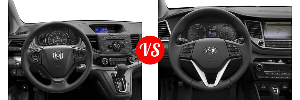 2016 Honda CR-V SUV LX vs. 2016 Hyundai Tucson SUV Limited - Dashboard Comparison