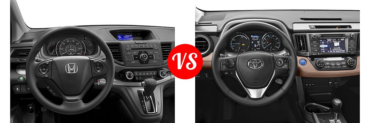 2016 Honda CR-V SUV LX vs. 2016 Toyota RAV4 Hybrid SUV Limited / XLE - Dashboard Comparison