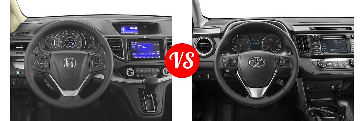 2016 Honda CR-V SUV EX vs. 2016 Toyota RAV4 SUV XLE - Dashboard Comparison