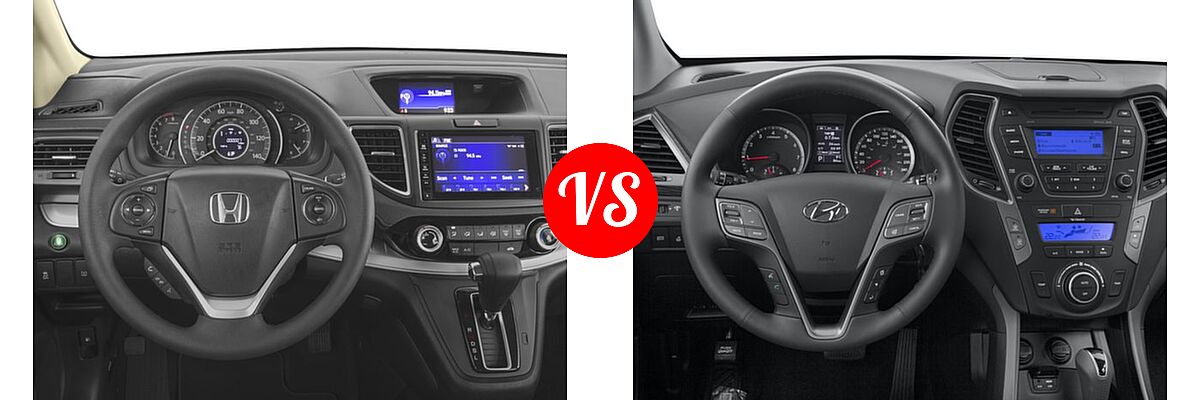 2016 Honda CR-V SUV EX vs. 2016 Hyundai Santa Fe Sport SUV AWD 4dr 2.4 - Dashboard Comparison