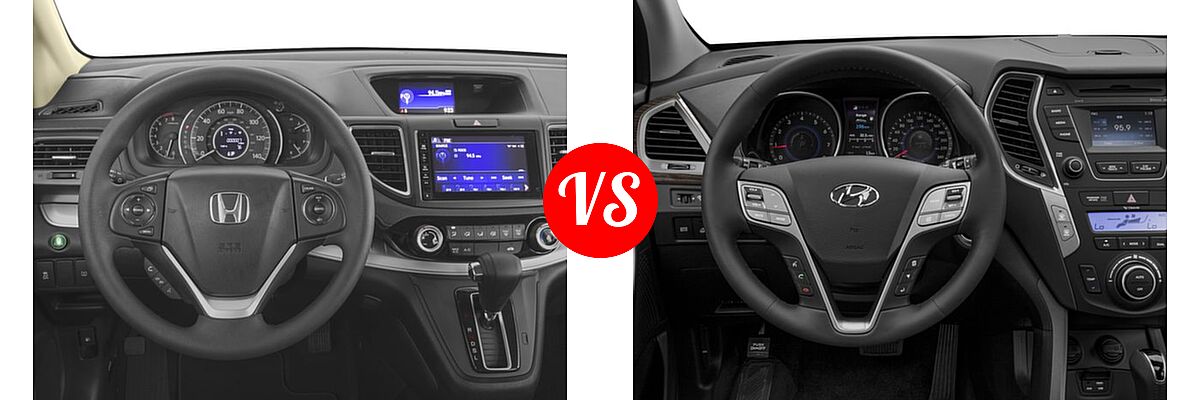 2016 Honda CR-V SUV EX vs. 2016 Hyundai Santa Fe Sport SUV FWD 4dr 2.0T - Dashboard Comparison
